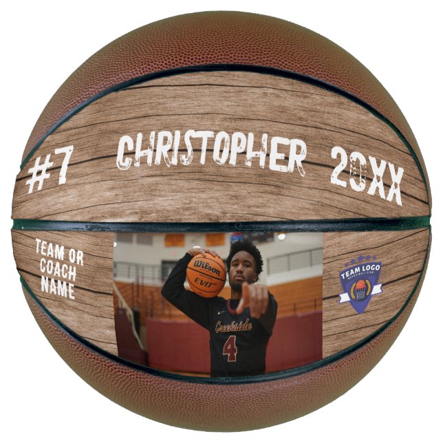 Logo des Foto-Player-Namensnummer des Teams Basketball (Vorderseite)
