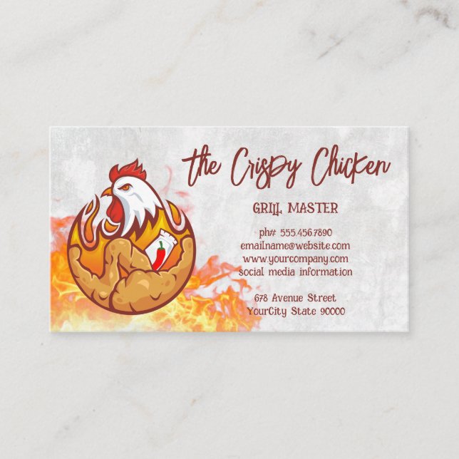Logo des Fricken Chicken Restaurants | Flame Visitenkarte (Vorderseite)