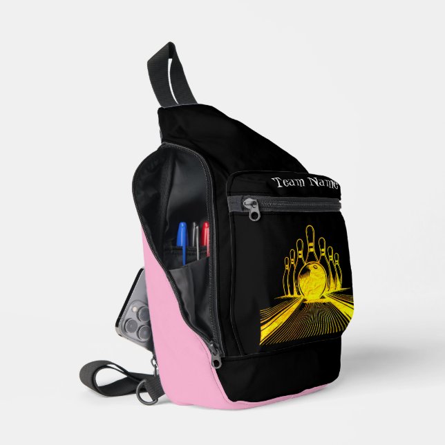 Logo des Goldenen Bowling-Teams Crossbody Bag (Offen)
