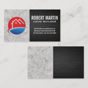 Logo des Hauses Beton Schwarze Textur Terminkarte