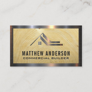 Logo des Hauses   Business Card für Holzmetall Visitenkarte