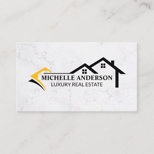 Logo des Hauses | Hintergrund aus Marmor Visitenkarte (Vorderseite)