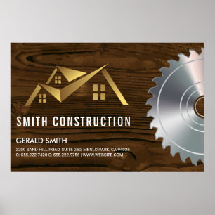 Logo des Hauses Holz und Säge Poster