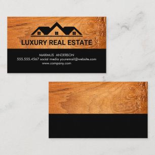 Logo des Hauses   Holz Visitenkarte