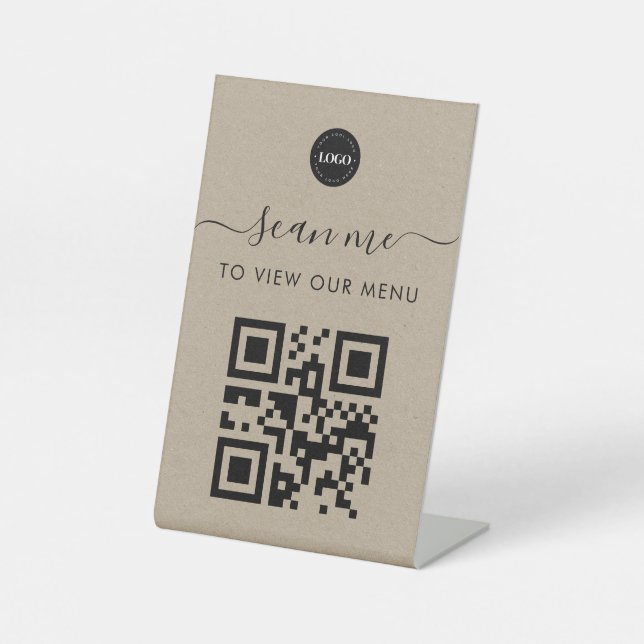 Logo des "Kraft Style Contaceless Scan Me QR Code" Sockelschild (Vorderseite)