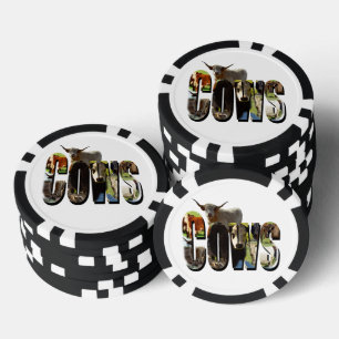Logo des Küchennamens mit Kühen, Pokerchips