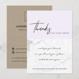 LOGO DES LILA TEXTURE-UNTERNEHMENS MARBLE DANKESKARTE