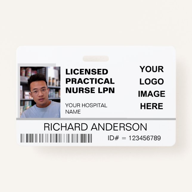 Logo des lizenzierten Practice Nurse Foto ID Hospi Ausweis (Vorderseite)