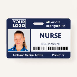 Logo des Mitarbeiter-Fotos Barcode Navy Blue Hospi Ausweis