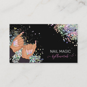 Logo des Nail Tech Nail Shop Holographic Glitzer H Visitenkarte