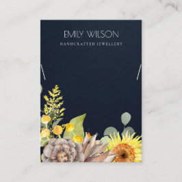 LOGO DES NAVY SUNFLOWER PINE FLORAL NECKLACE DISPL VISITENKARTE
