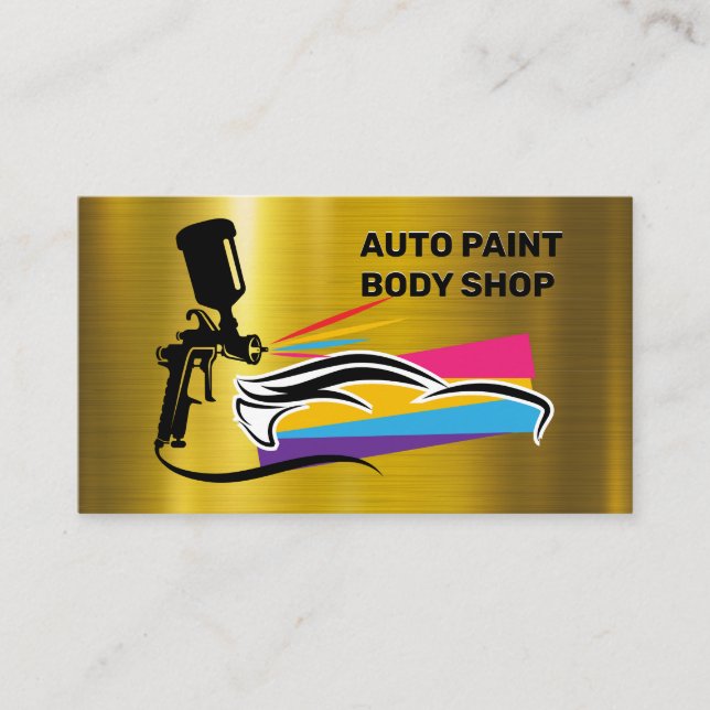 Logo des Paint Shop | Gold Metallic Visitenkarte (Vorderseite)