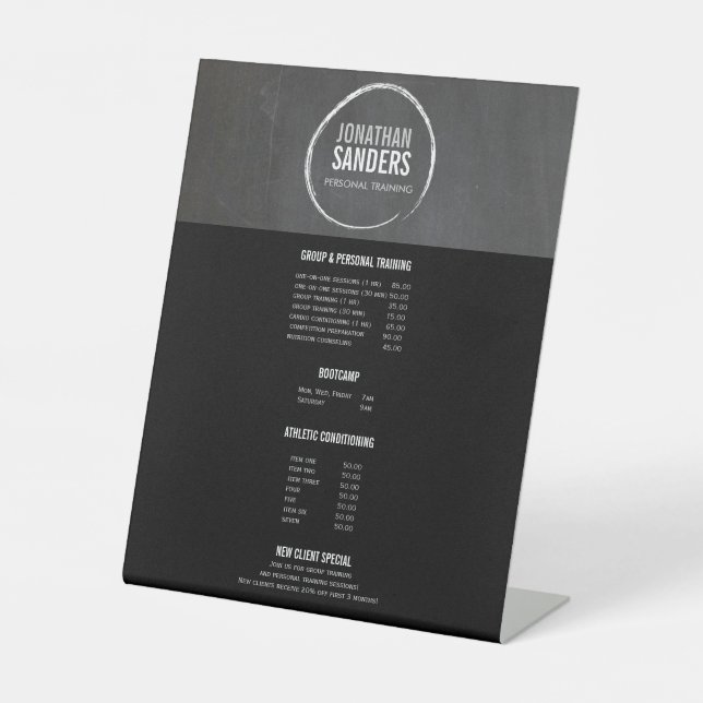 Logo des Personal Trainer Sketch Sockelschild (Vorderseite)