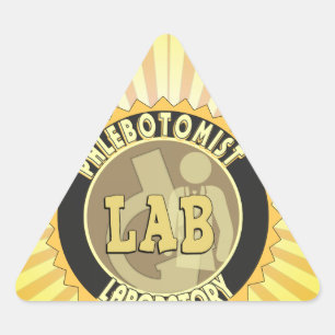 LOGO DES PHLEBOTOMISTISCHEN LABORATORS FÜR DAS ABZ DREIECKIGER AUFKLEBER