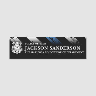 Logo des Polizei-Departments Thin Blue Line Namensschild