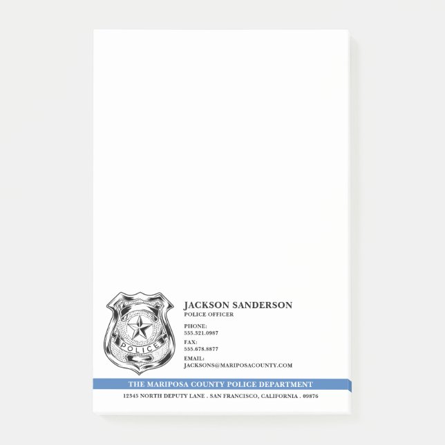 Logo des Polizeichefs der Abteilung Rechtsdurchset Post-it Klebezettel (Vorderseite)