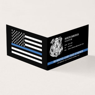 Logo des Polizeipräsidiums mit dünner blauer Linie Visitenkarten