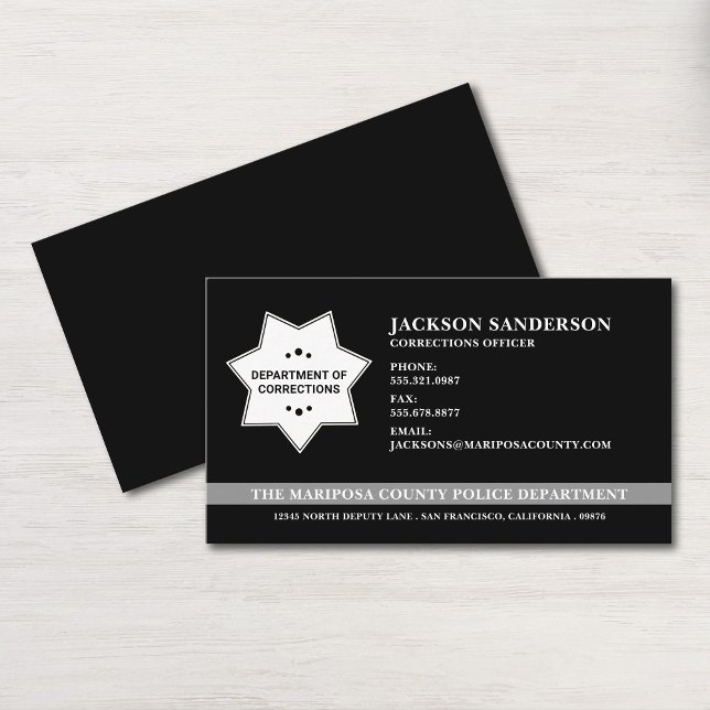 Logo des Referenten für die Rechtsdurchsetzung Visitenkarte (Custom Law Enforcement Corrections Officer Logo Business Card)