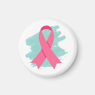 Logo des rosa Bands zur Brustkrebsaufklärung Magnet