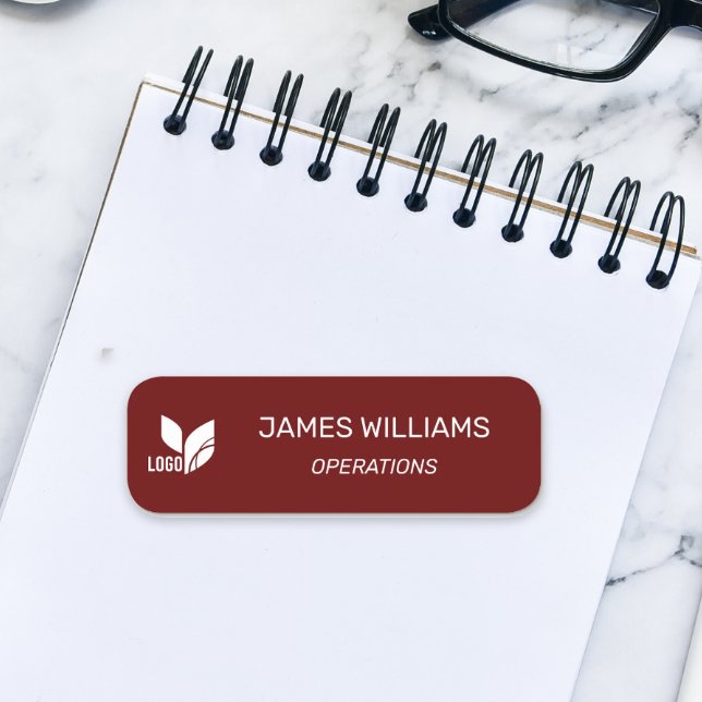 Logo des roten Mitarbeiters Namensschild (Employee Name Tag)