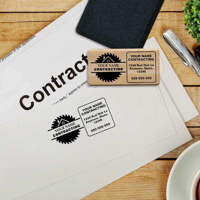 Logo des Rustic Wood Tone Contractor Gummistempel (Von Creator hochgeladen)