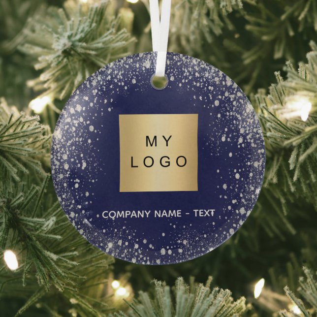 Logo des Unternehmens Blue Silver Glitzer Ornament Aus Glas (InSitu)