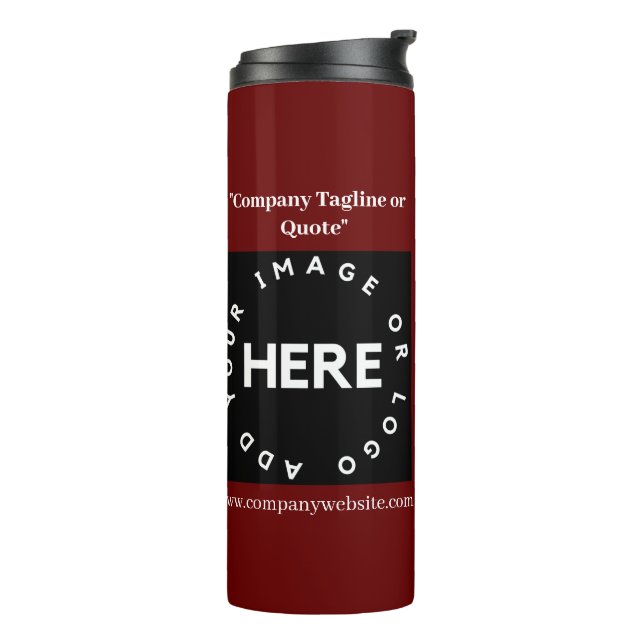 Logo des Unternehmens Maroon Minimalistisch QR-Cod Thermosbecher (Nach links gedreht)
