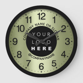 Logo des Unternehmens Minze Grün Name Slogan Große Wanduhr