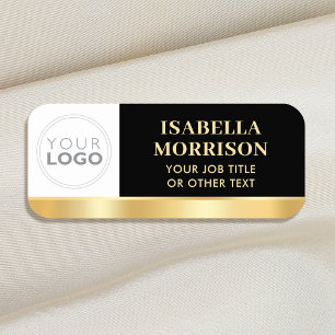 Logo des Unternehmens "Mitarbeiter-ID" Black Gold Namensschild