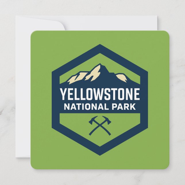 Logo des Yellowstone Nationalpark-Abzeichens Einladung (Vorderseite)
