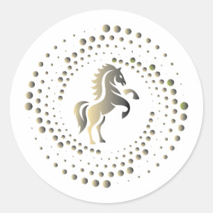 Logo-Design für Gold-Pferderennen Runder Aufkleber
