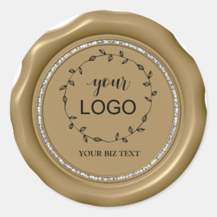 *~* LOGO Diamond Circle GOLD Wax Siegel Stickers