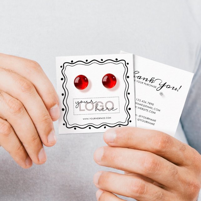 Logo Doodle Boucles d'oreilles Carré Carte 04 Pack (Créateur téléchargé)