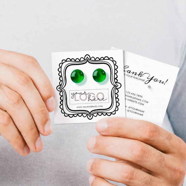 Logo Doodle Stud Ohrringe Square Card 07 Pack 25 Telefonnummerkarte (Von Creator hochgeladen)