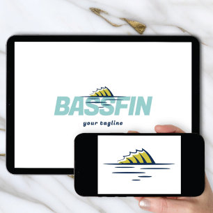 Logo Download Bass Fin Angeln und Angler Marke Einladung