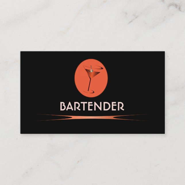 Logo du barman rouge cartes de visite (Devant)