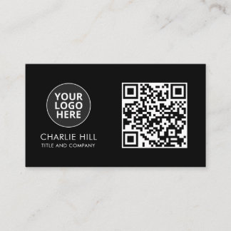 Logo du Carte de visite de code QR Noir moderne mi