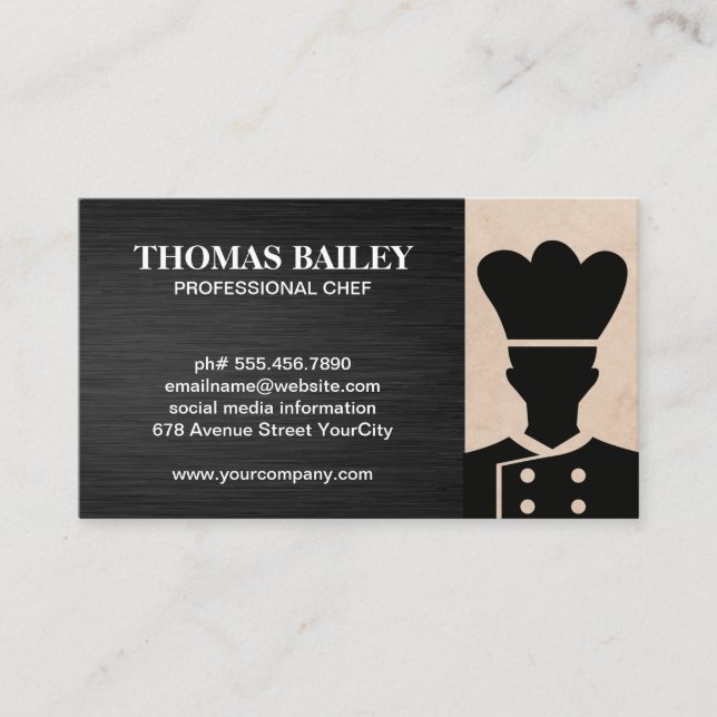 Logo du chef | Carte de visite du propriétaire du  (Devant)