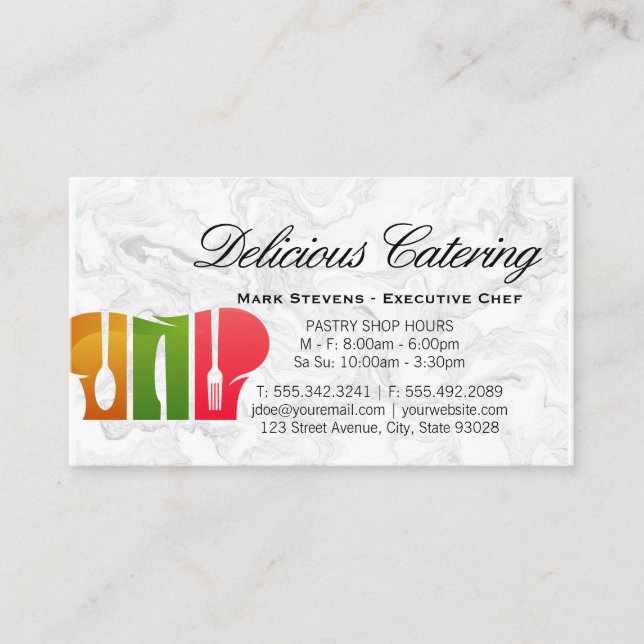 Logo du chef Casquette | Carte de visite Arrière - (Devant)