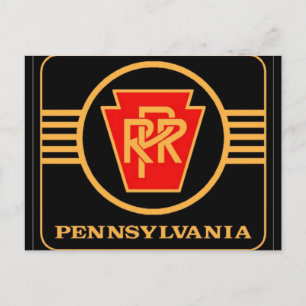 Logo du chemin de fer de Pennsylvanie, carte posta