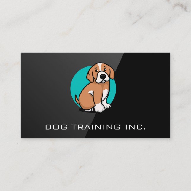 Logo du chien K9 | Black Gloss Logo Carte de visit (Devant)