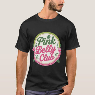 Logo du club de ventre rose T-shirt noir basique