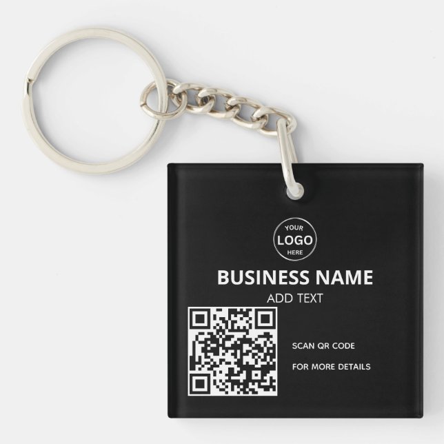 Logo du code QR Porte - clé moderne noir (Devant)