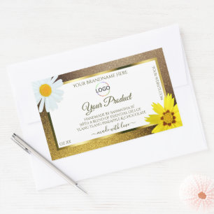 Logo du Étiquette du produit Brown Floral Gold