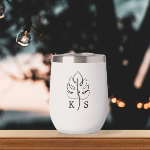 Logo du Mariage Monogramme Monstera Personnalisé