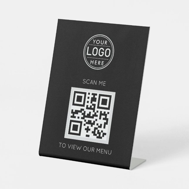 Logo du menu du code QR - Panneau moderne du piéde (Recto)