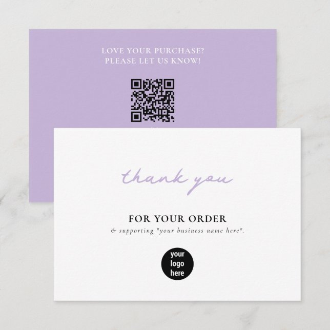 Logo du Merci d'affaires violet Médias sociaux (Devant / Derrière)