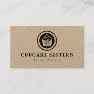 Logo du timbre Cupcake carte de visite rustique kr
