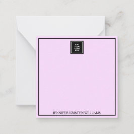 Logo Dünne Grenze Personalisierter Lavendel Elegan Mitteilungskarte