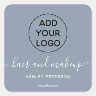 Logo dusty blue simple typography haeup quadratischer aufkleber